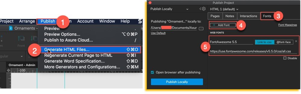 use font awesome in axure