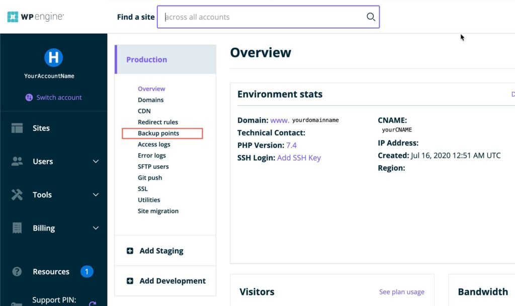 How to create staging environment in WPEngine