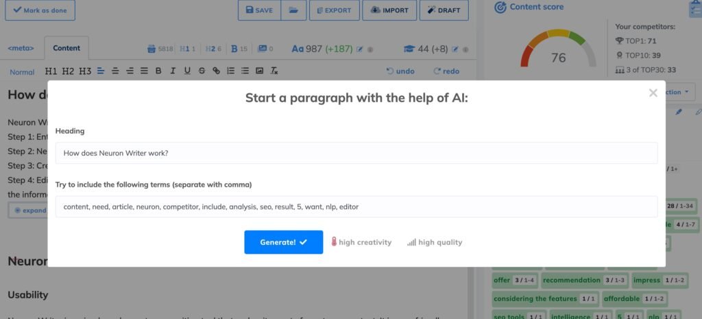 Neuron Writer review | Write optimized content to rank in google